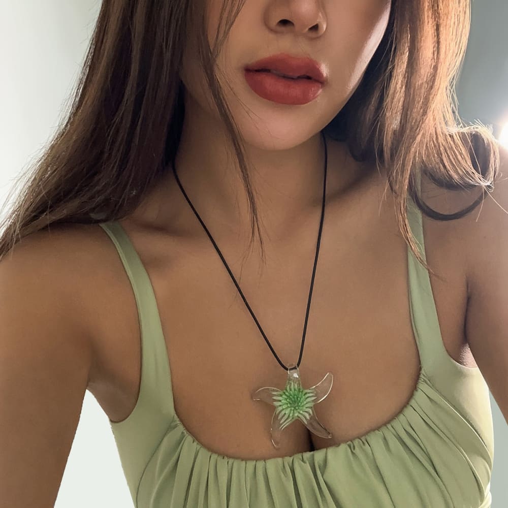Glass Starfish Necklace