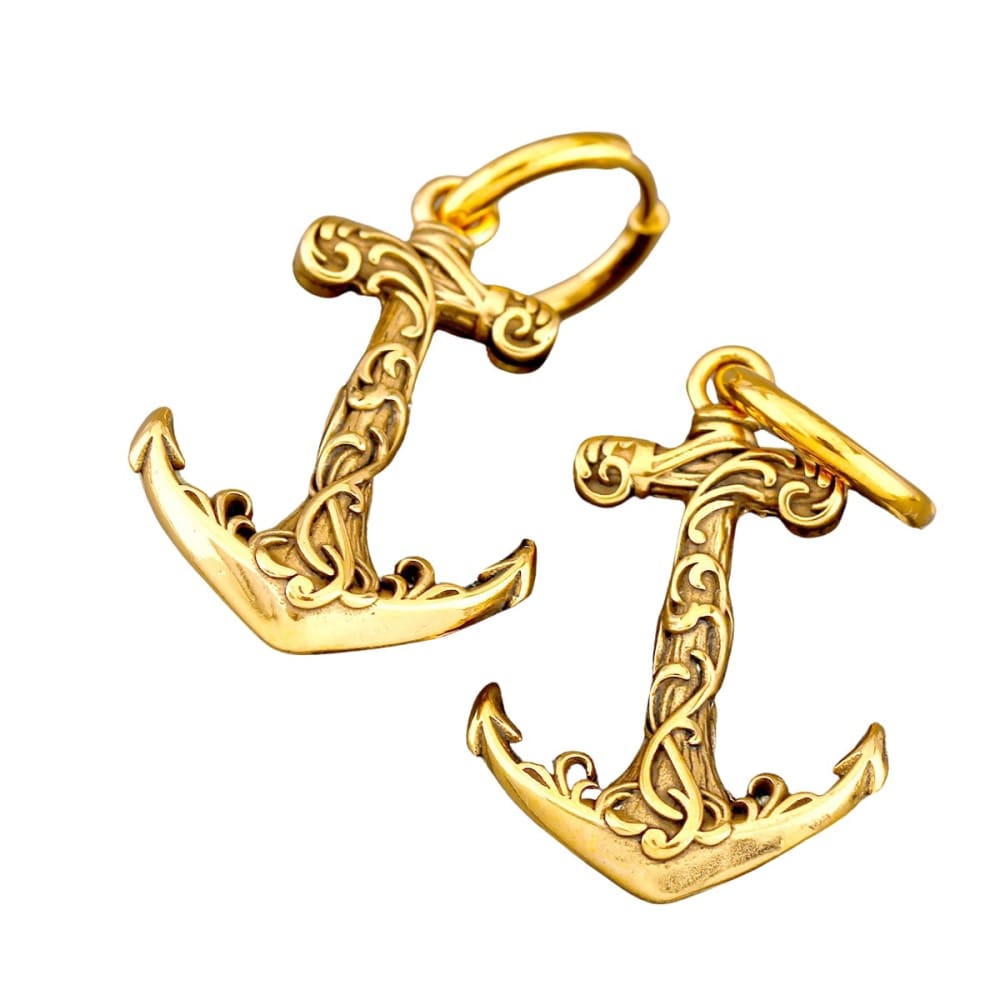 Gold Anchor Earrings