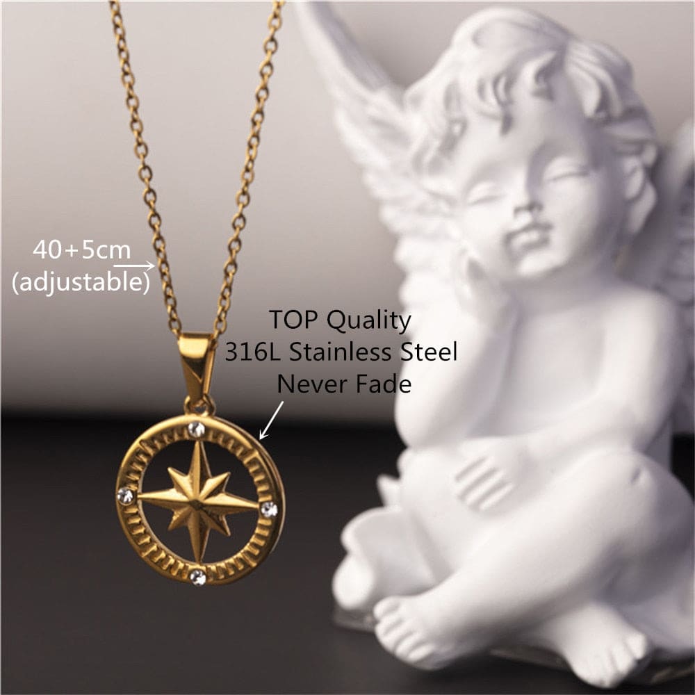 Gold Compass Necklace