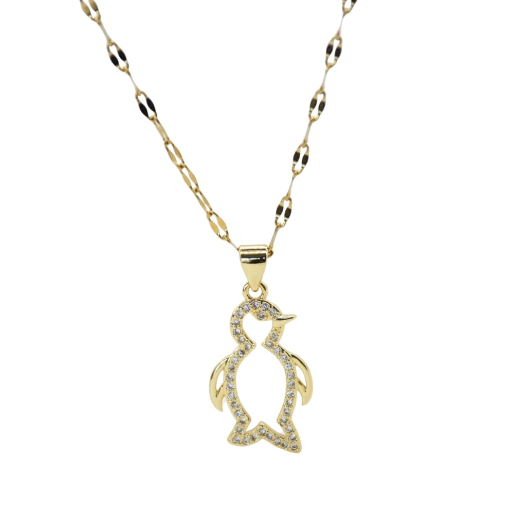 Gold Plated Cute Penguin Necklace