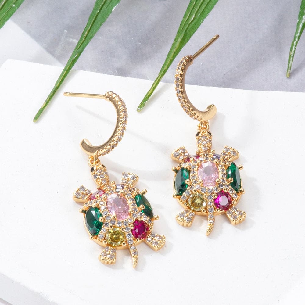 Gold Sea Turtle Earrings