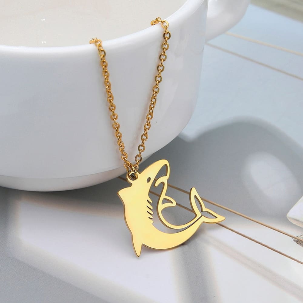 Gold Shark Necklace