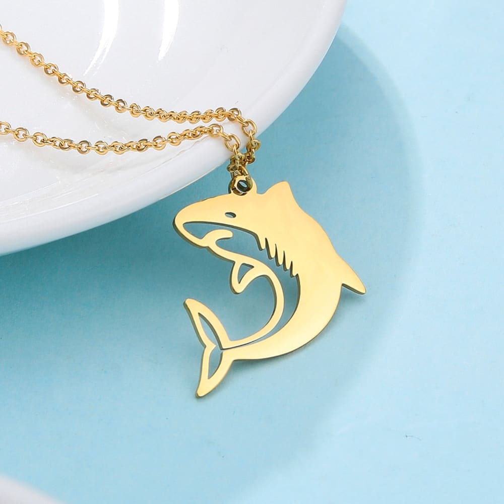 Gold Shark Necklace