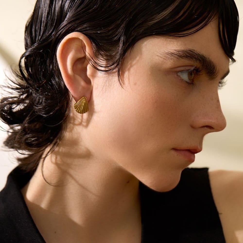 Gold Shell Earrings
