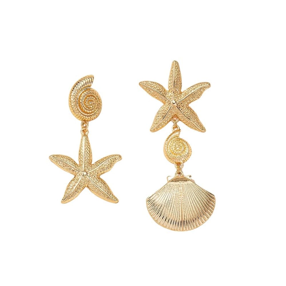 Gold Starfish Earrings