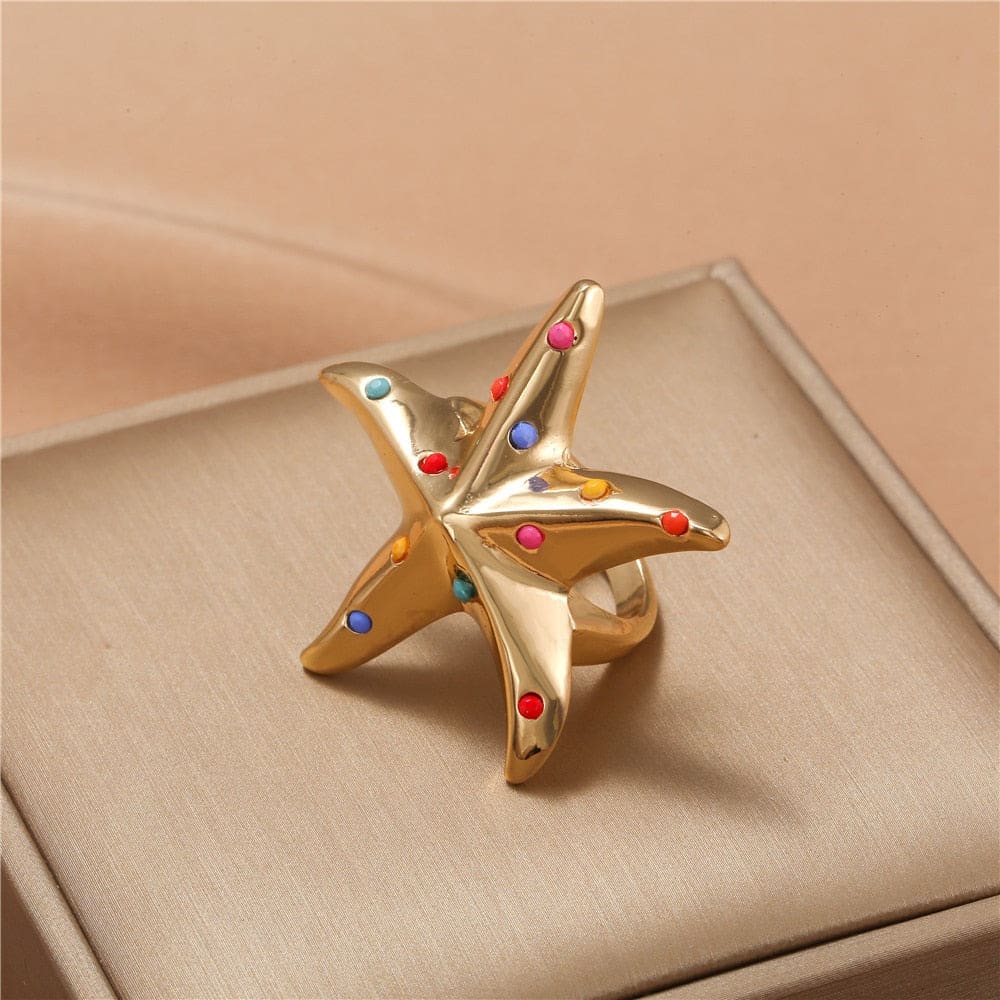 Gold Starfish Ring