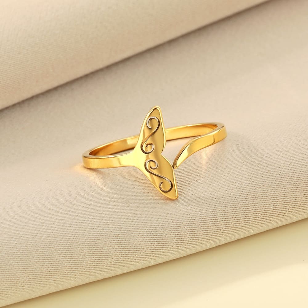 Gold Whale Tail Ring