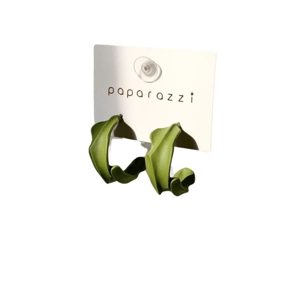 Green Hoop Beach Earrings