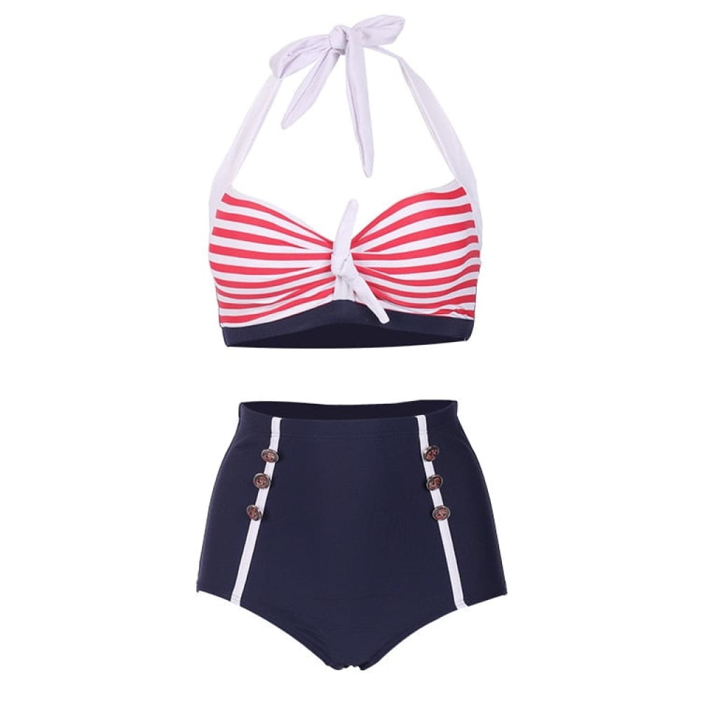 Halter Bikini Nautical Swimwear