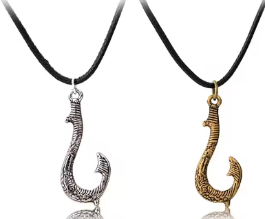 Jade Fish Hook Necklace