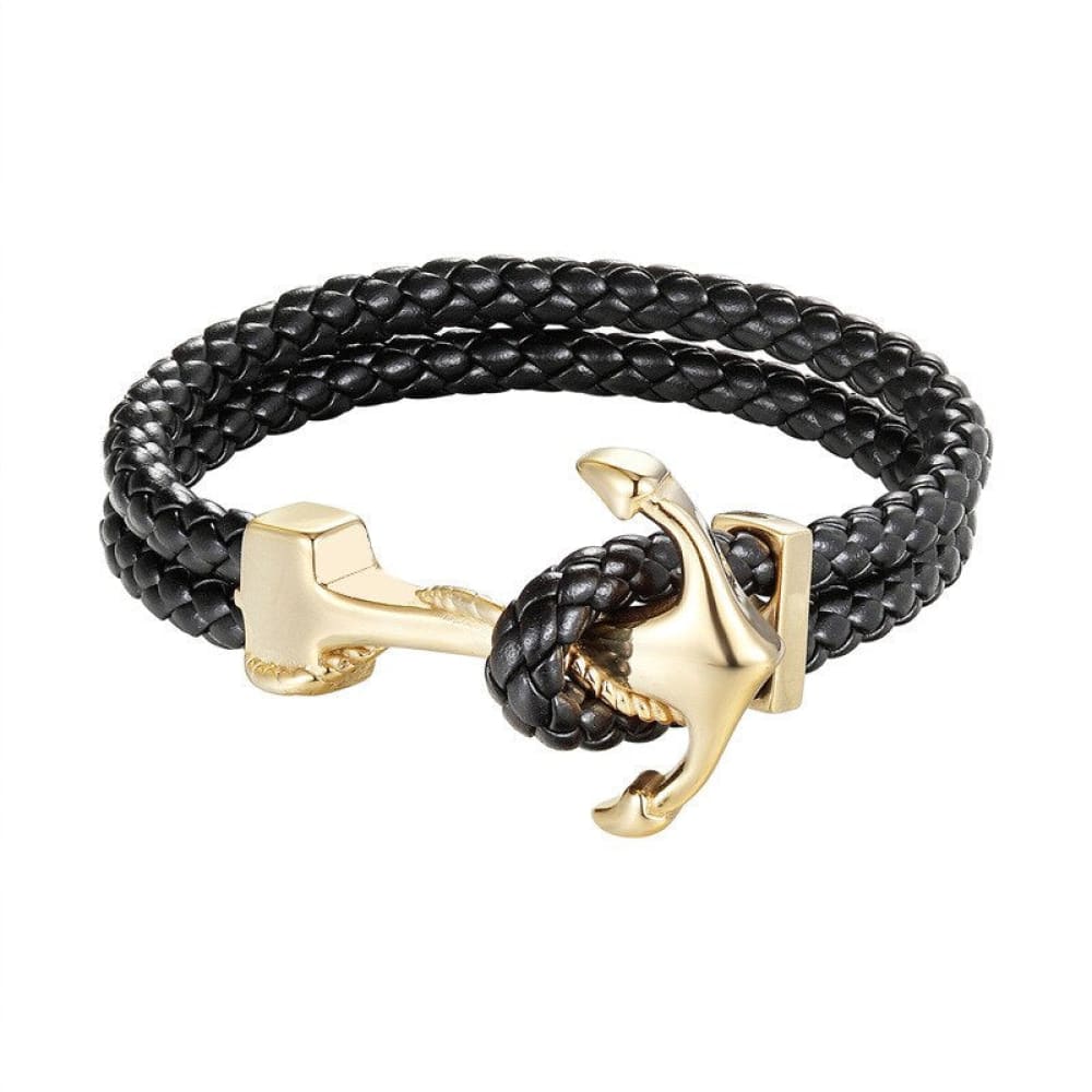 Leather Anchor Bracelet