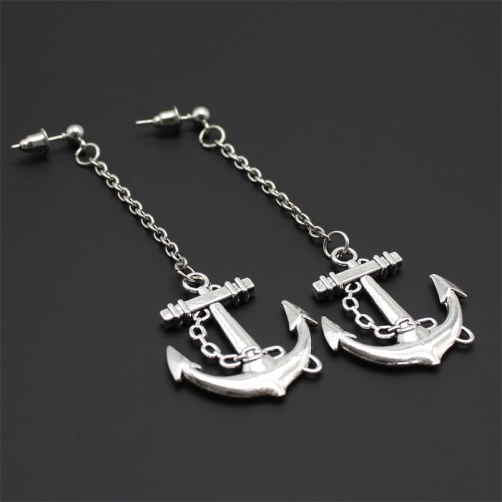 Long Drop Anchor Earrings