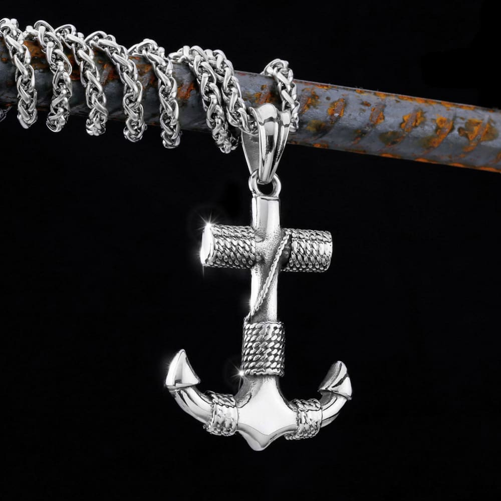 Mens Anchor Necklace