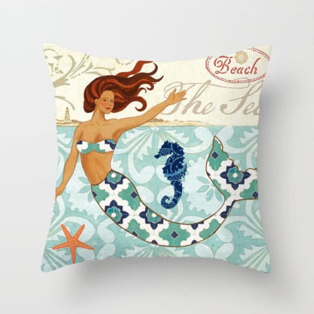 Mermaid Kisses and Starfish Wishes Pillow