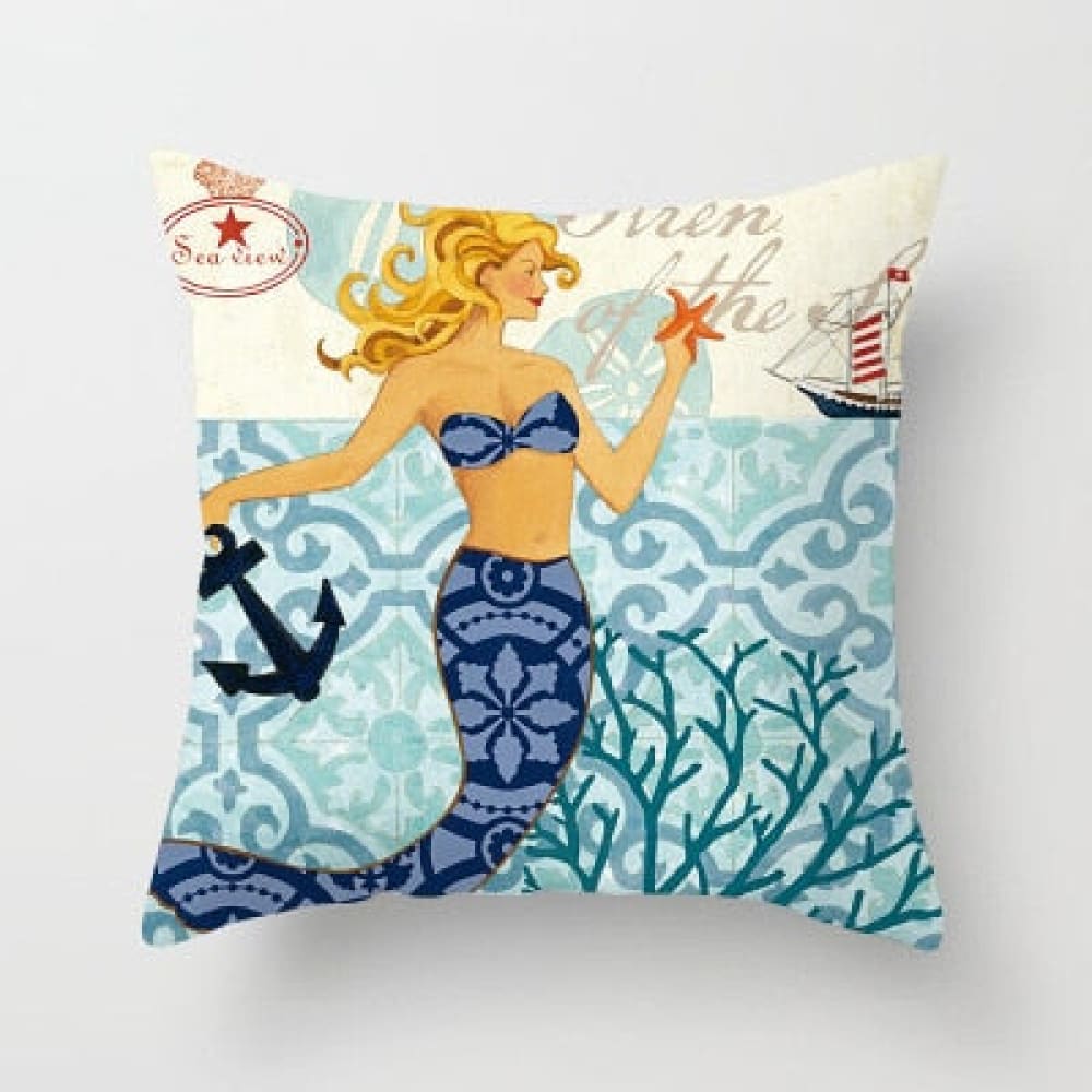 Mermaid Kisses and Starfish Wishes Pillow