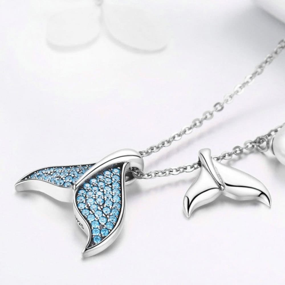 Mermaid Necklace Pearl Tail