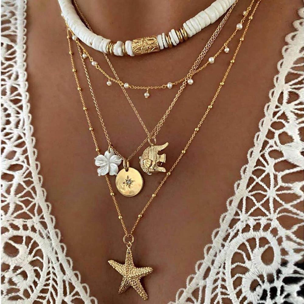 Multilayer Starfish Necklace