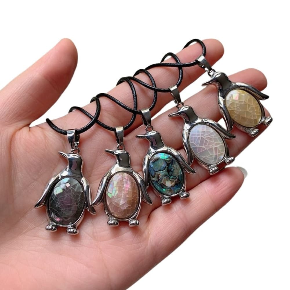 Natural Abalone Penguin Necklace
