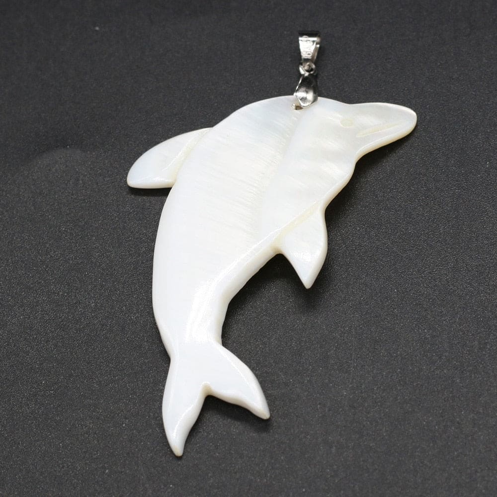 Natural Shell Dolphin Necklace Pendant