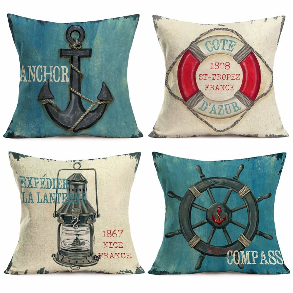 Nautical Print Pillow