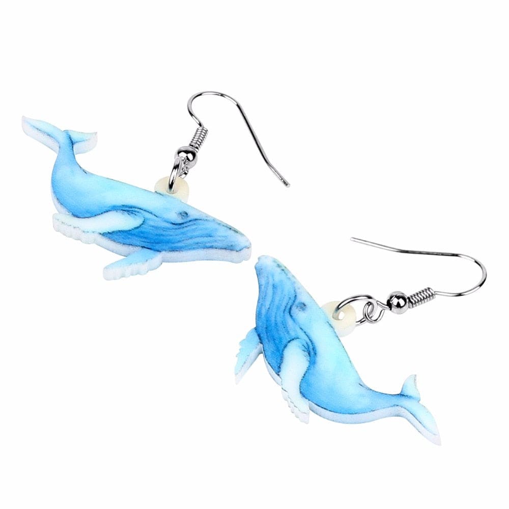 Ocean Blue Whale Earrings