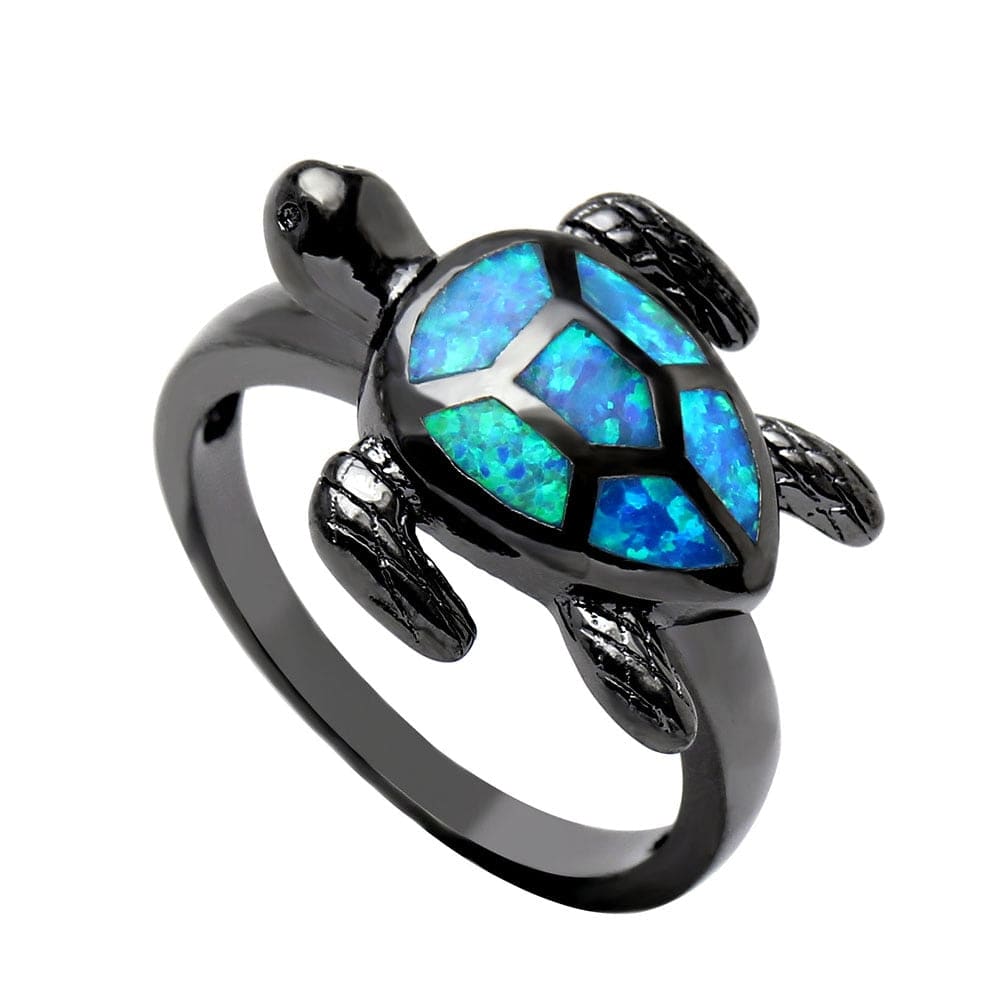 Opal Gem Sea Turtle Ring