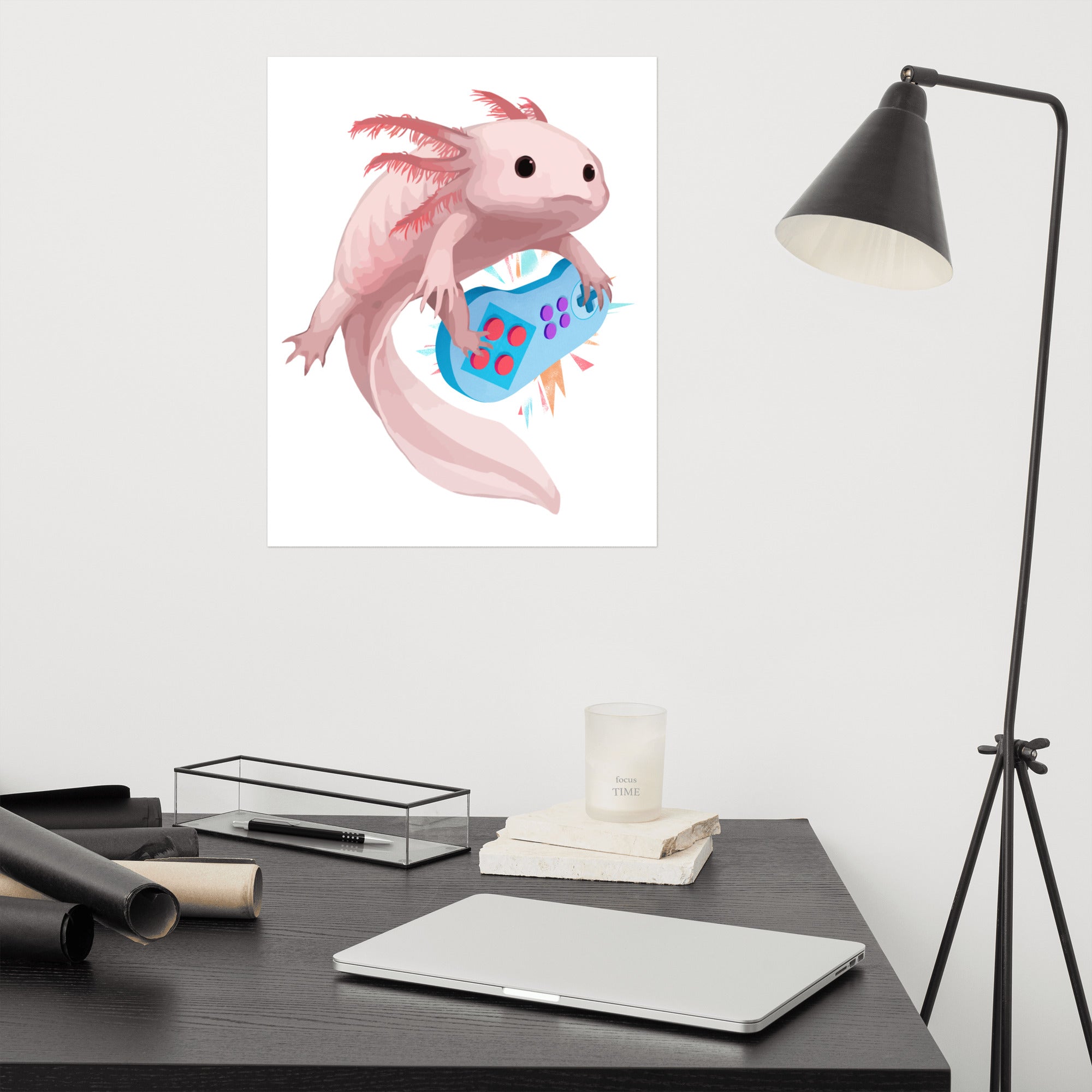 Axolotl Gaming Photo paper poster - Madeinsea©