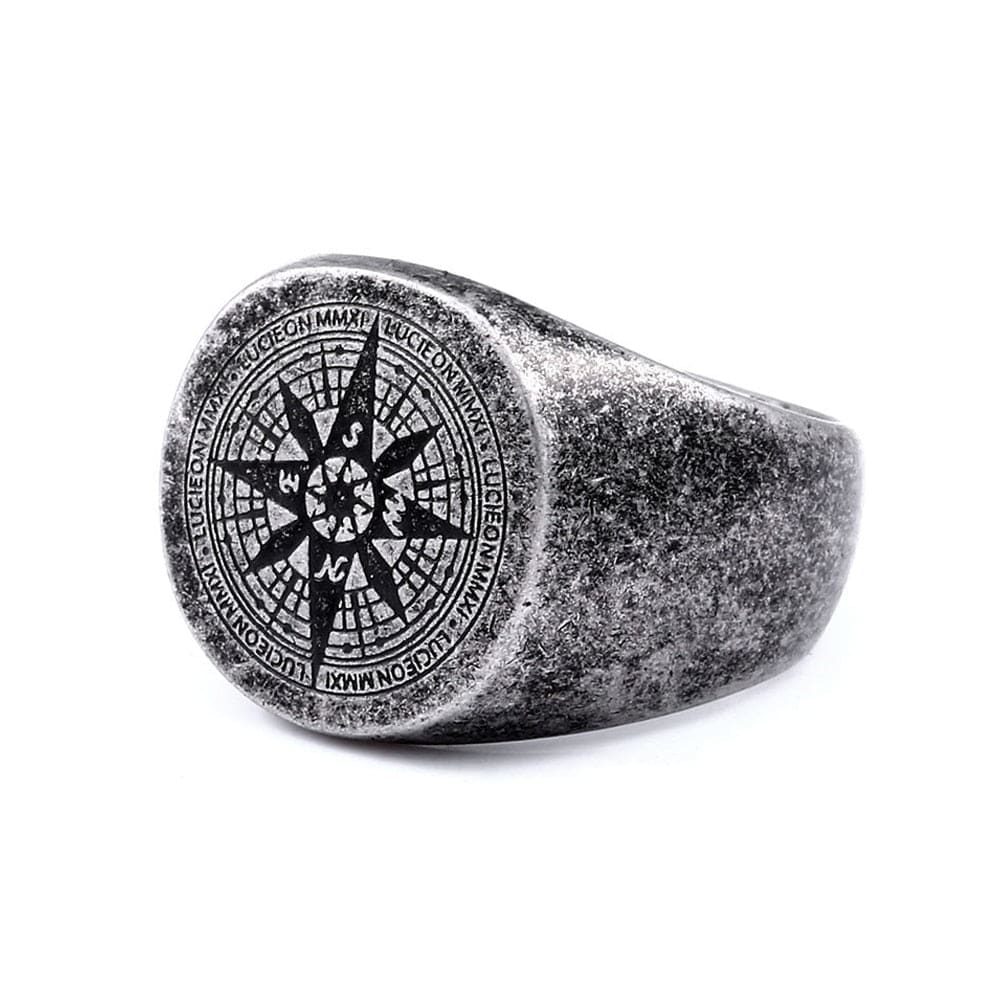 Punk Viking Compass Ring