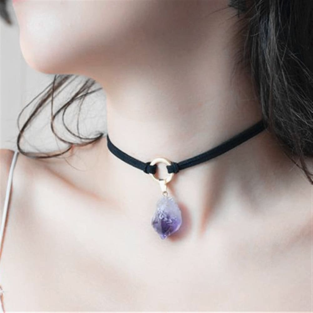 Purple Crystal Beach Necklace