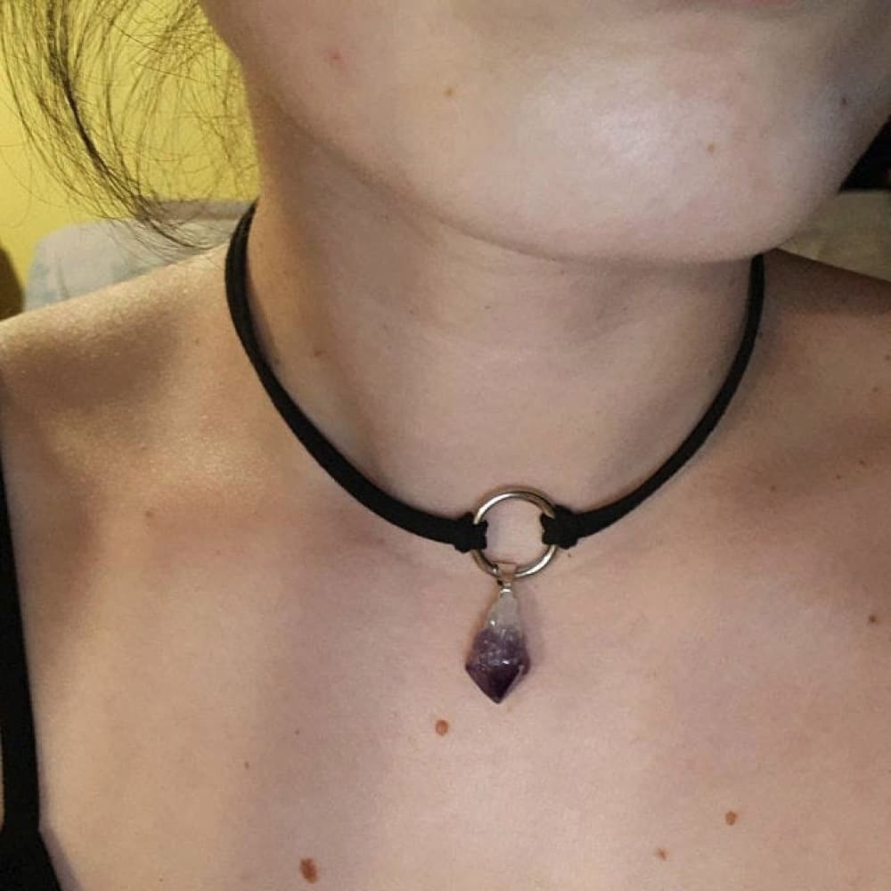 Purple Crystal Beach Necklace