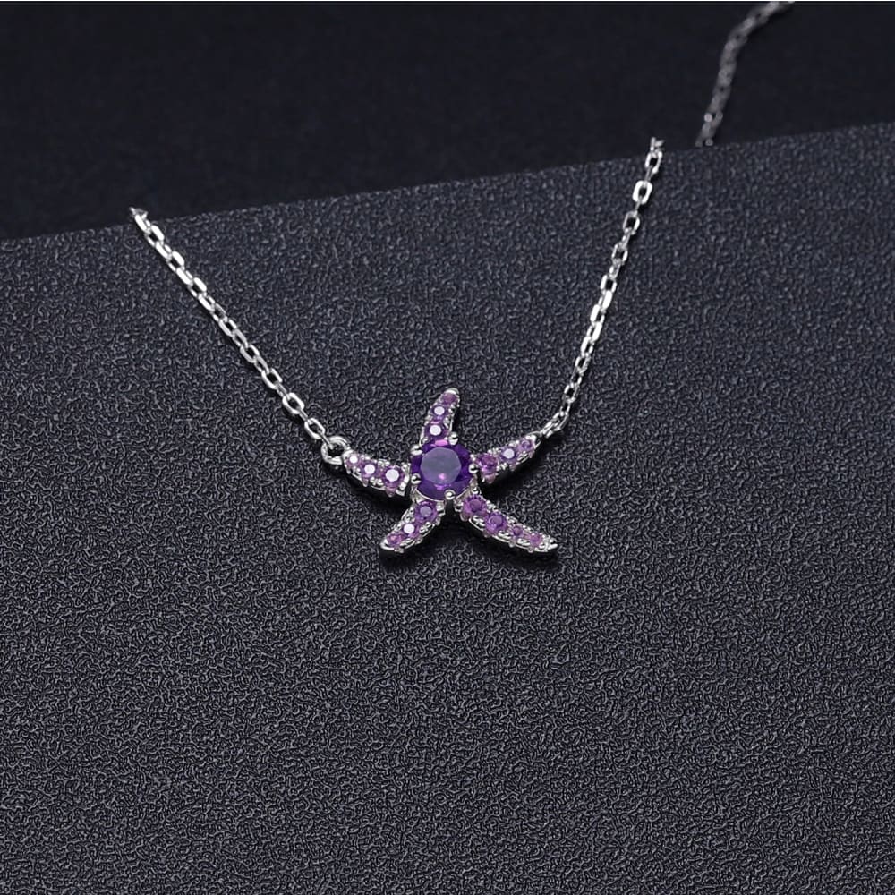 Purple Starfish Necklace