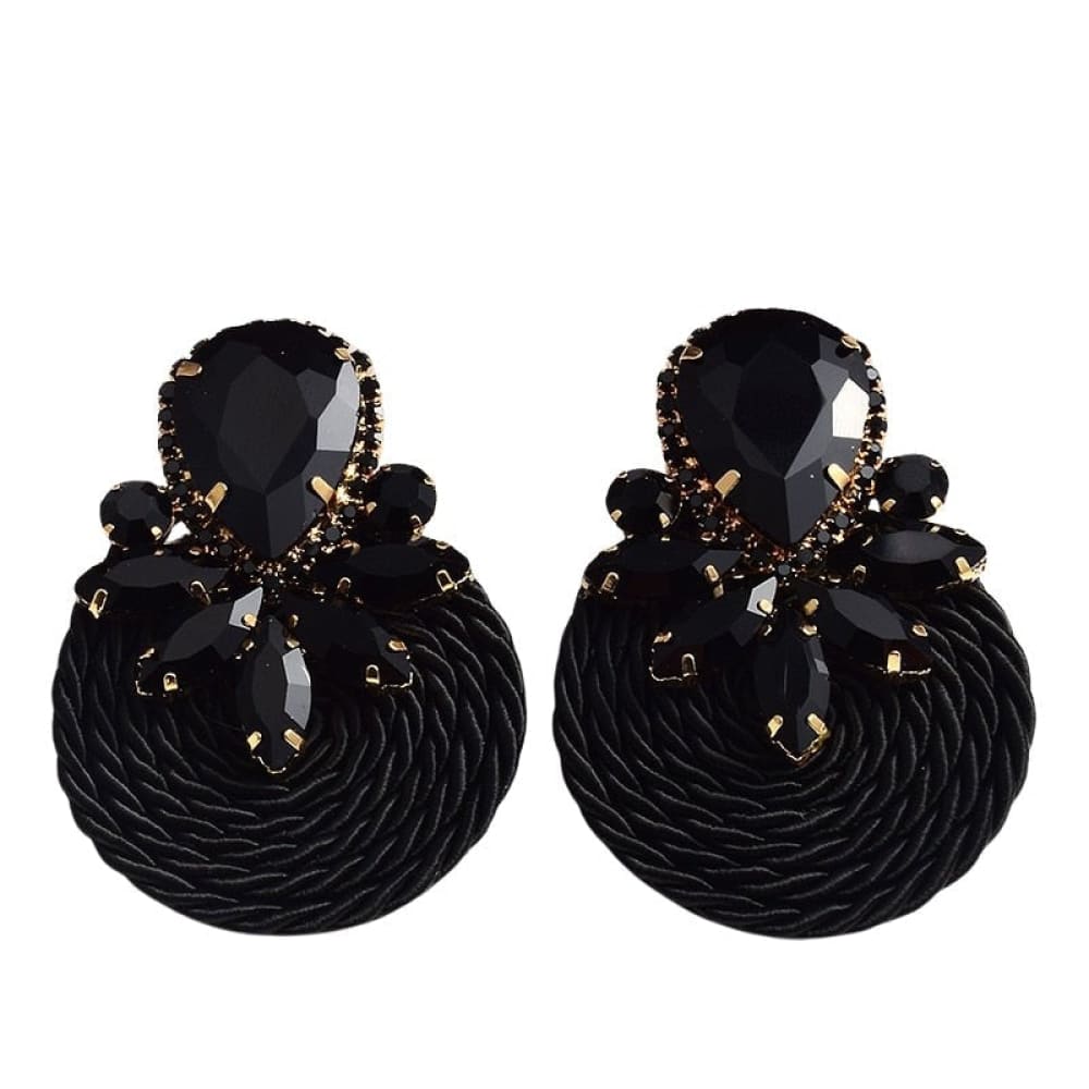 Ratan Rhinestone Beach Earrings