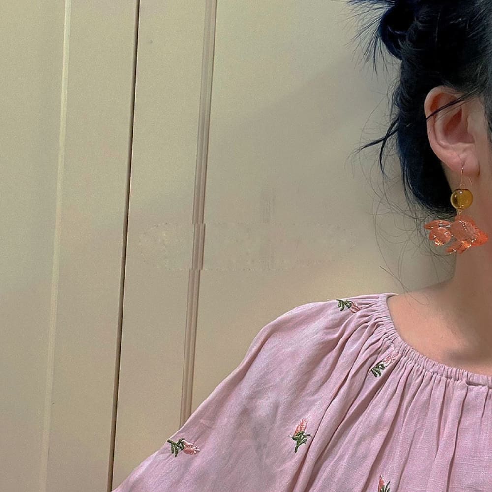 Resin Fish Drop Earrings