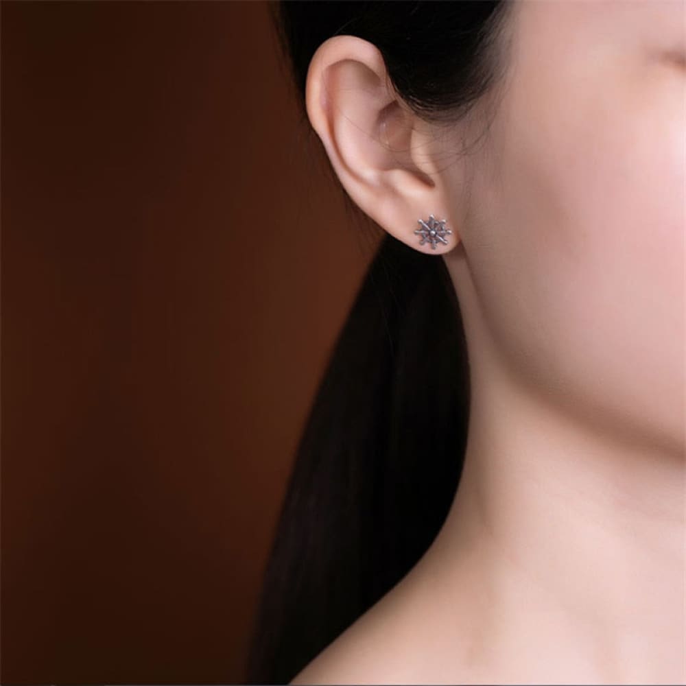 Retro Silver Anchor Earrings