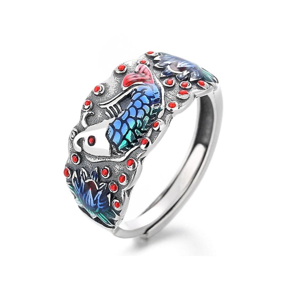Retro Silver Fish Ring