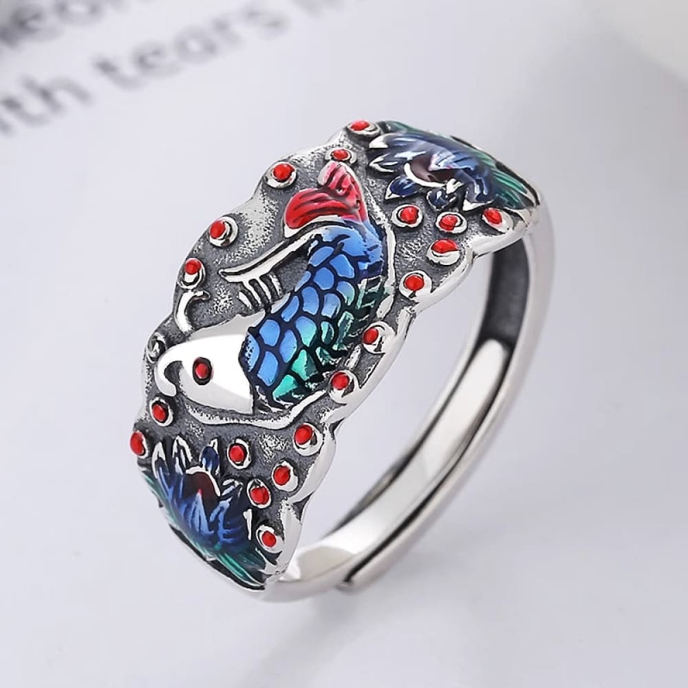 Retro Silver Fish Ring