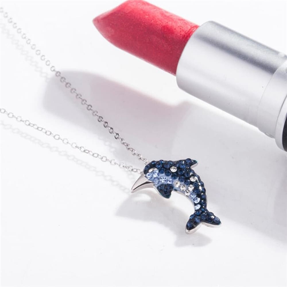 Rhinestone Dolphin Necklace