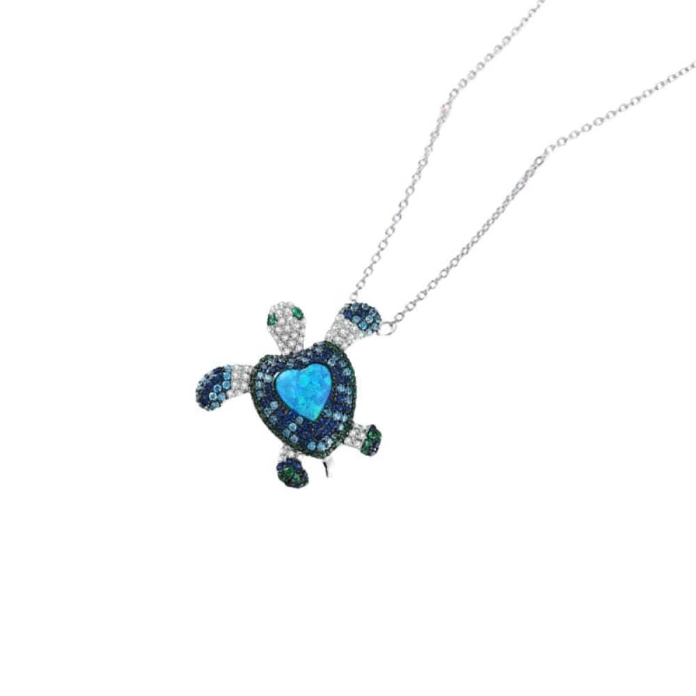 Rhinestone Sea Turtle Necklace