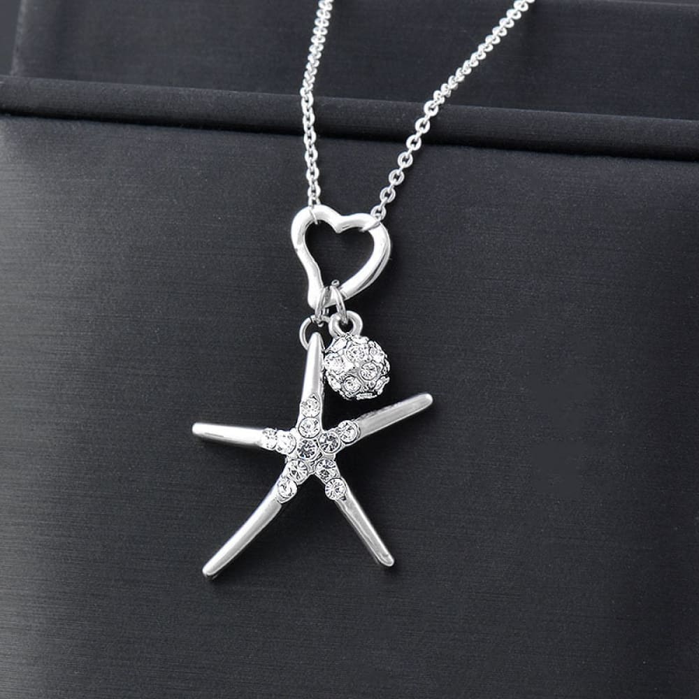 Rhinestone Starfish Necklace
