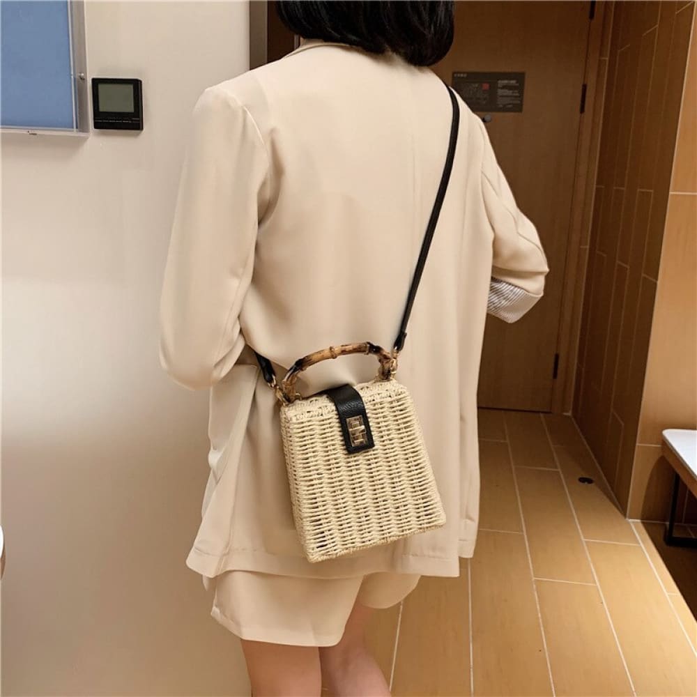 Rope Woven Crossbody Beach Bag