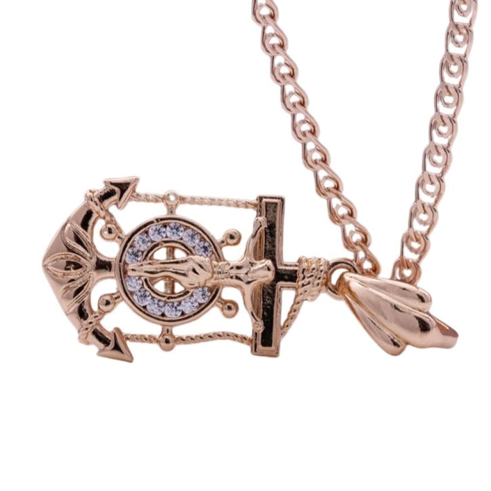 Rose Gold Anchor Necklace Pendant