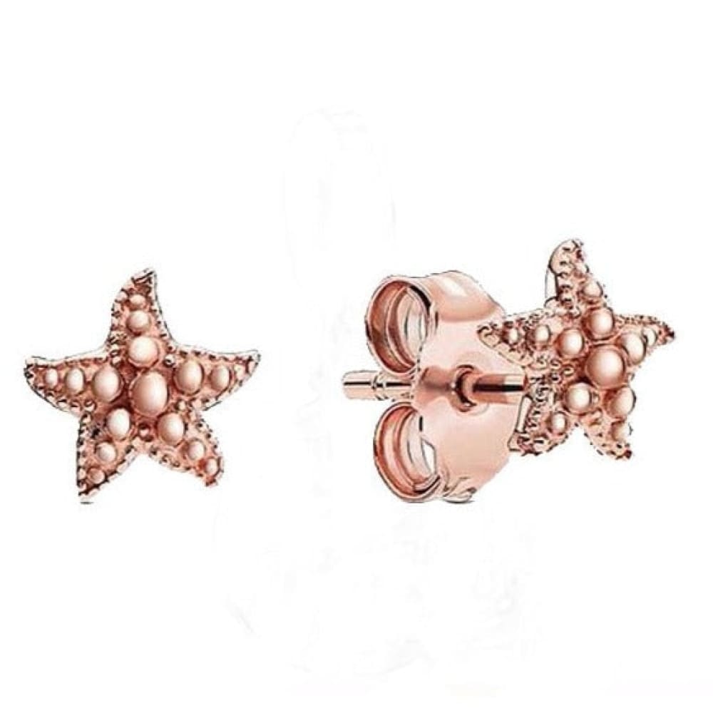Rose Gold Starfish Earrings