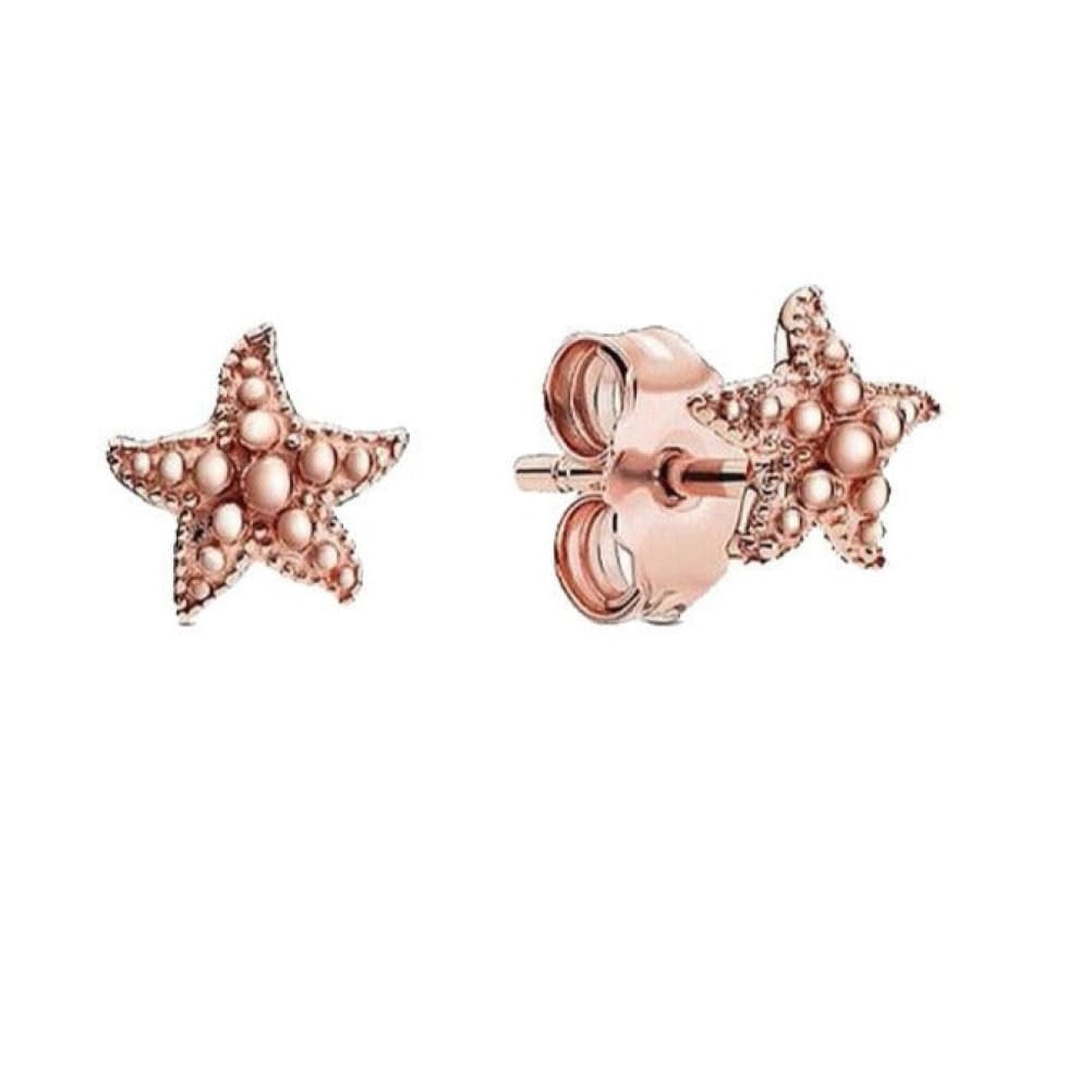 Rose Gold Starfish Earrings