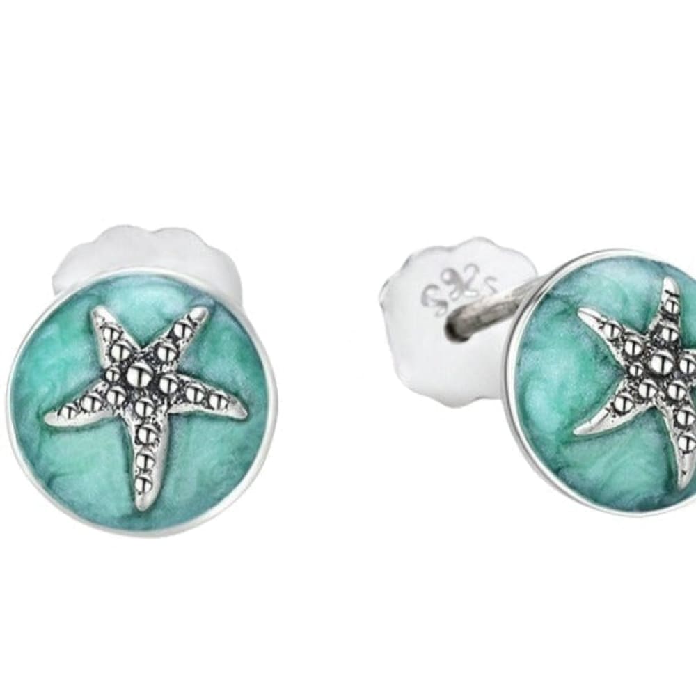 Round Stud Starfish Earrings