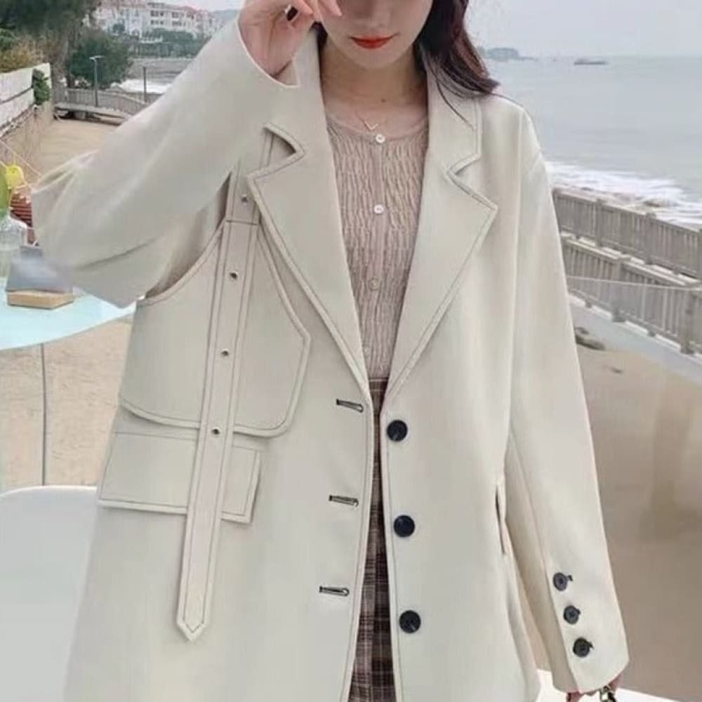 Sailor Collar Letterman Jacket