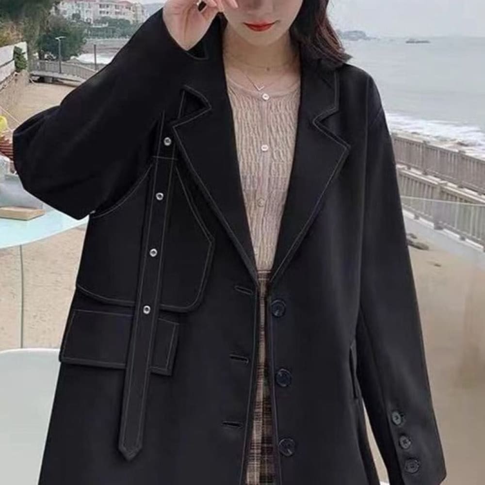 Sailor Collar Letterman Jacket