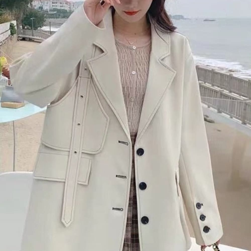 Sailor Collar Letterman Jacket