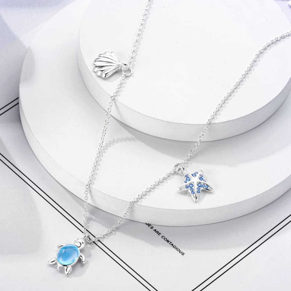 Sea Turtle Necklace Silver