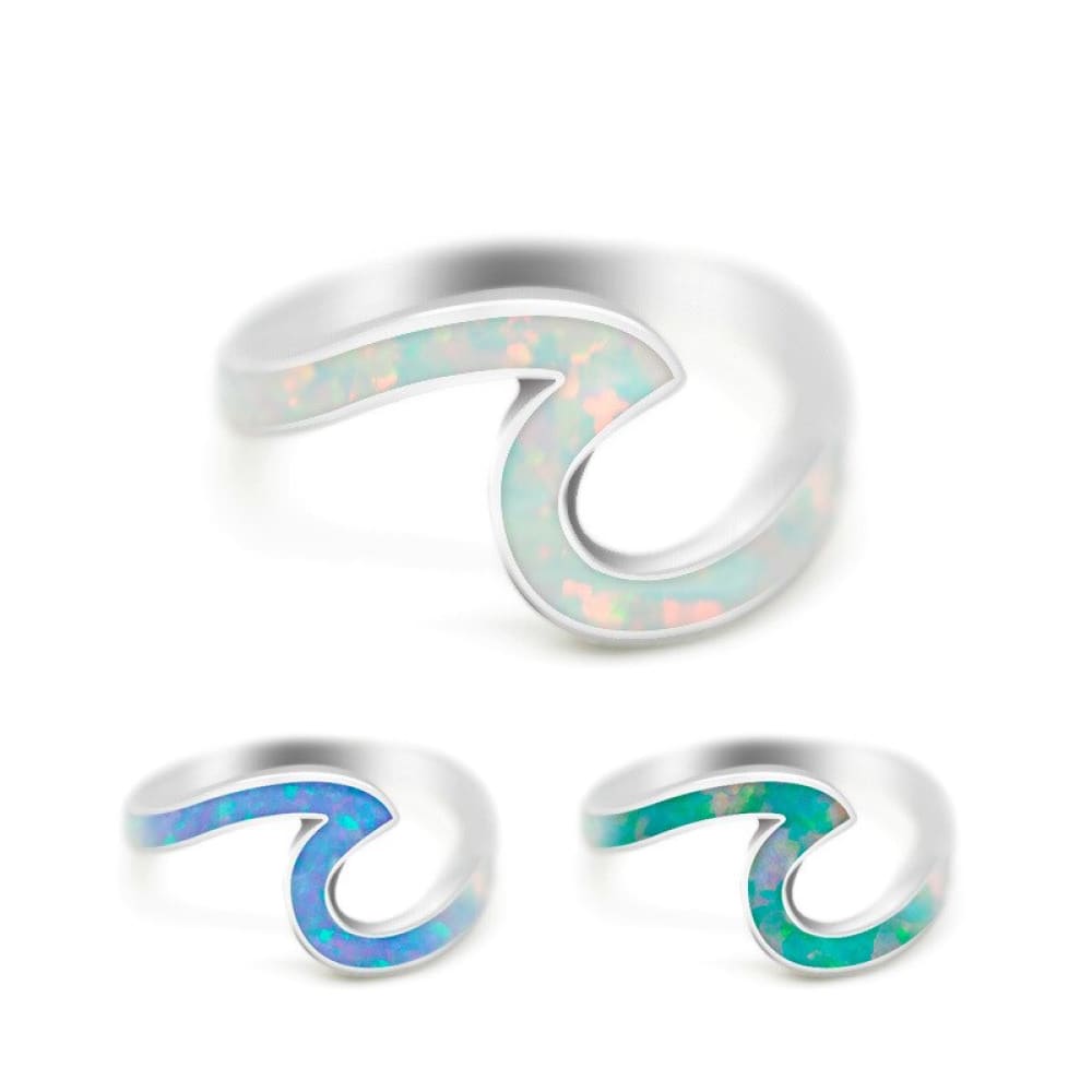 Sea Wave Ring (Blue Opal)
