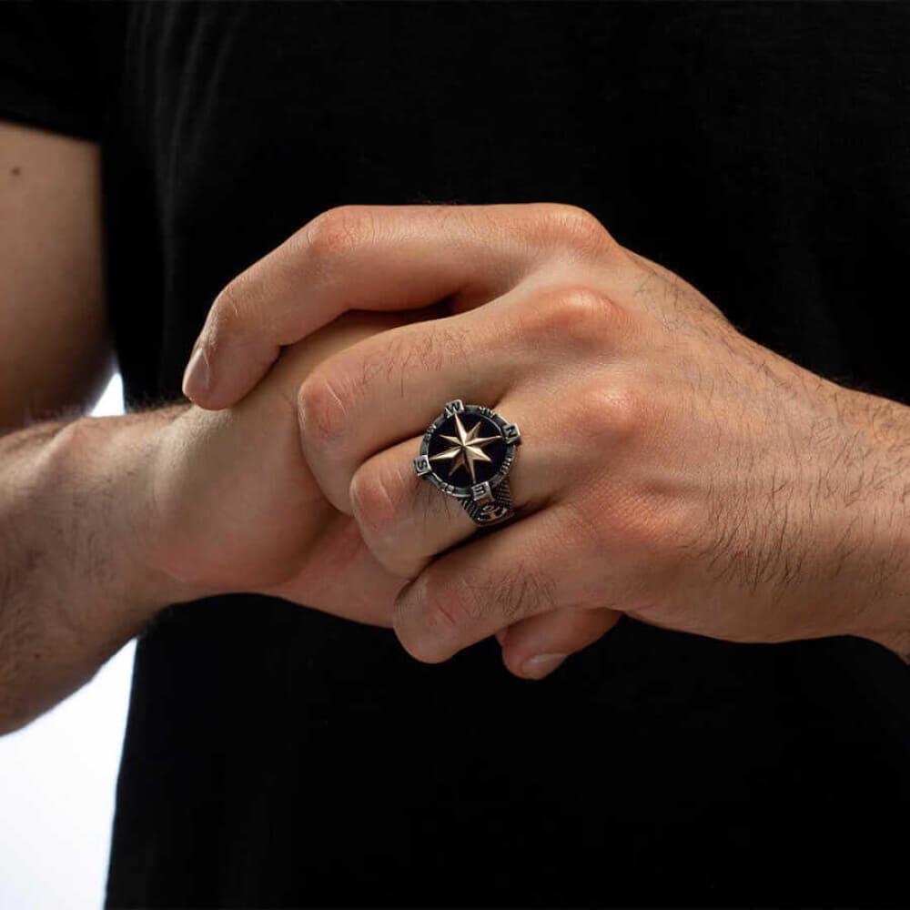 Anchor Compass Ring (Silver)